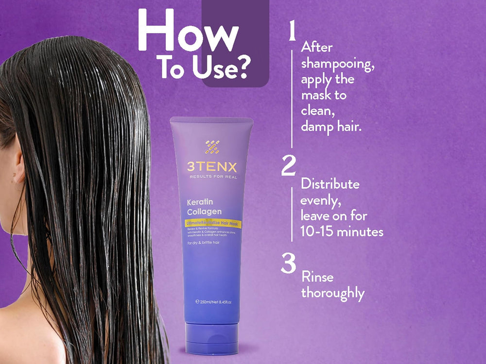 3Tenx Ultimate Revitalize Keratin Collagen Hair Mask For Dry & Brittle Hair