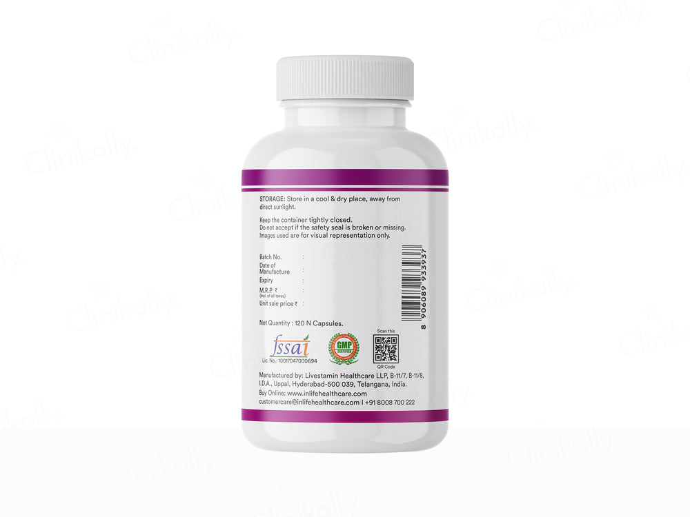 Inlife Alpha Lipoic Acid 300mg Antioxidant Nutraceutical Vegetarian Capsule