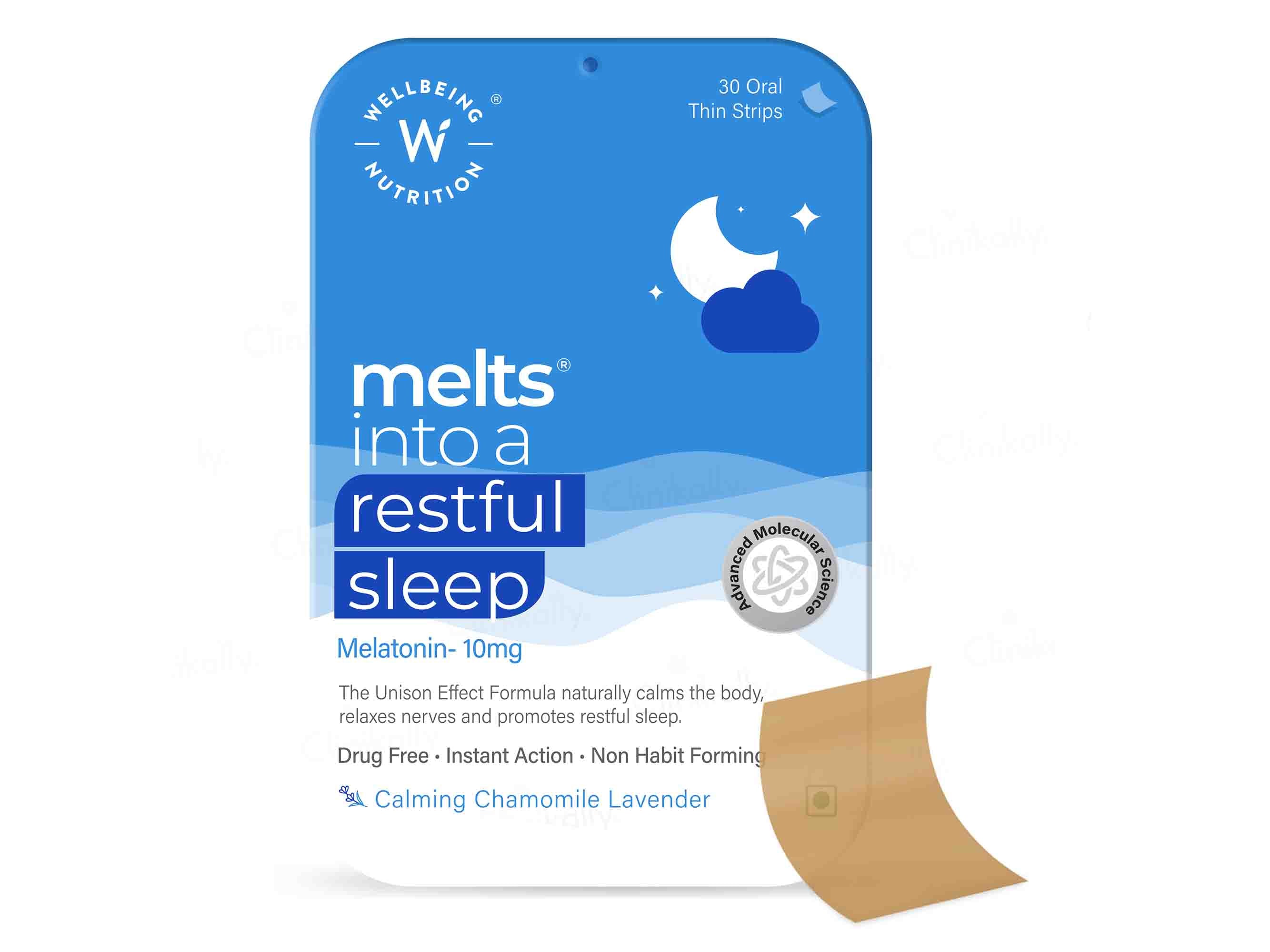 Wellbeing Nutrition Melts Into Restful Sleep Oral Strip - Calming Chamomile Flavour-Clinikally