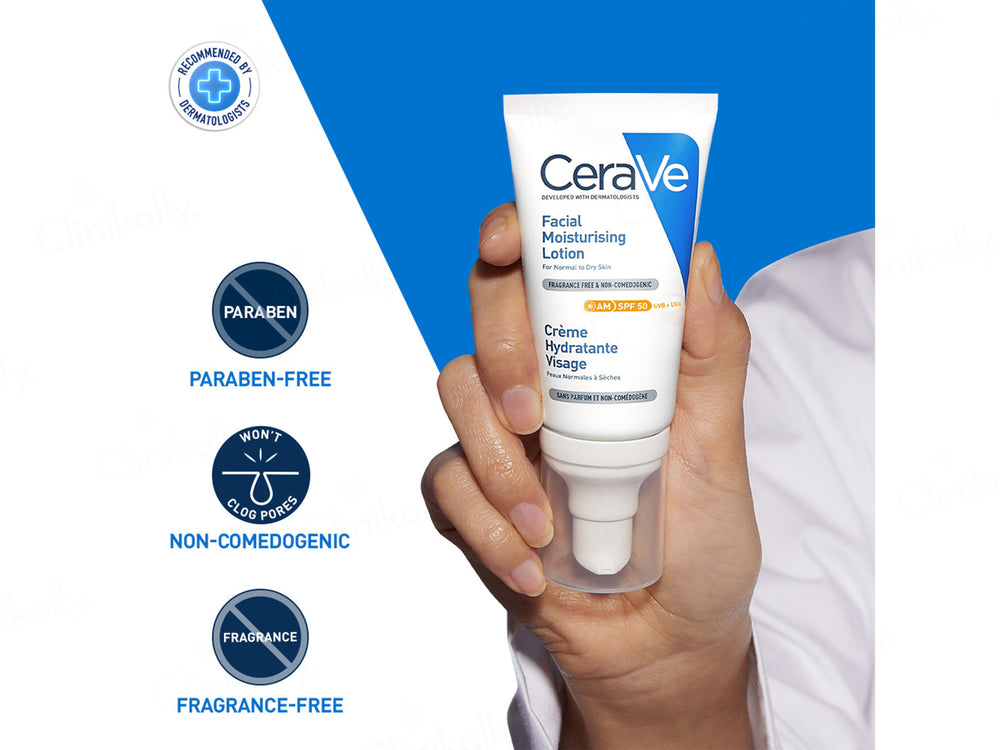 CeraVe AM Facial Moisturising Lotion For Normal to Dry Skin SPF 50