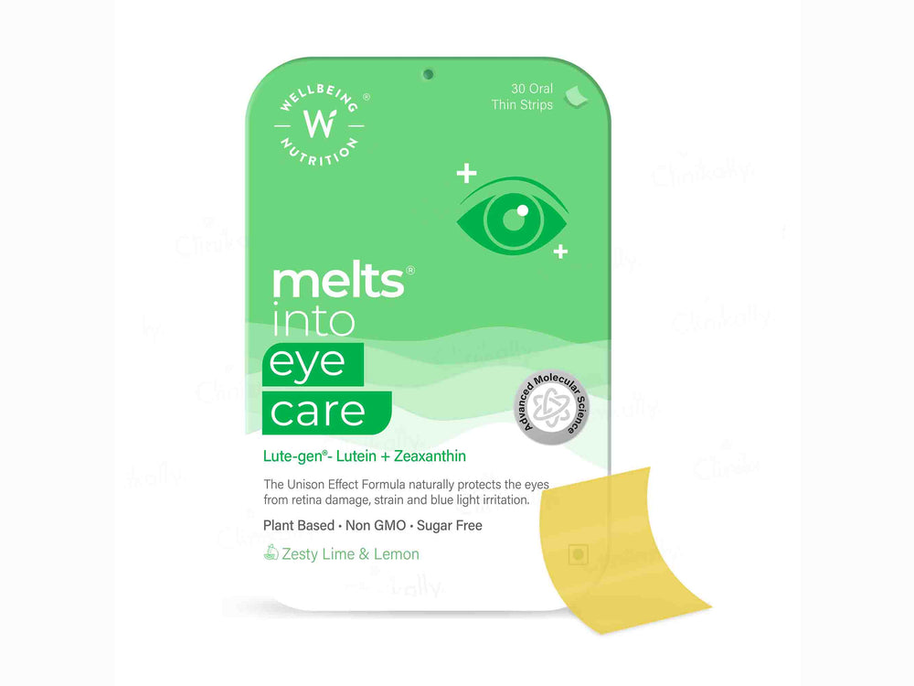 Wellbeing Nutrition Melts Into Eye Care Oral Strip - Zesty Lime & Lemon Flavour-Clinikally