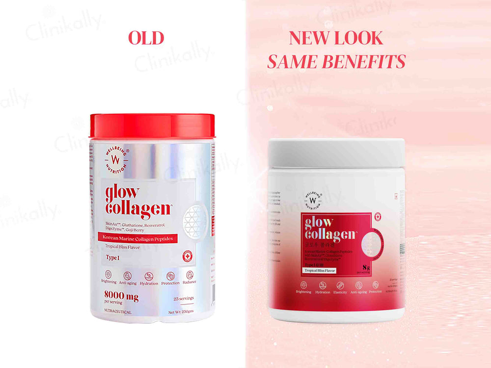 Wellbeing Nutrition Glow Korean Marine Collagen Powder - Tropical Bliss Flavour - Clinikally