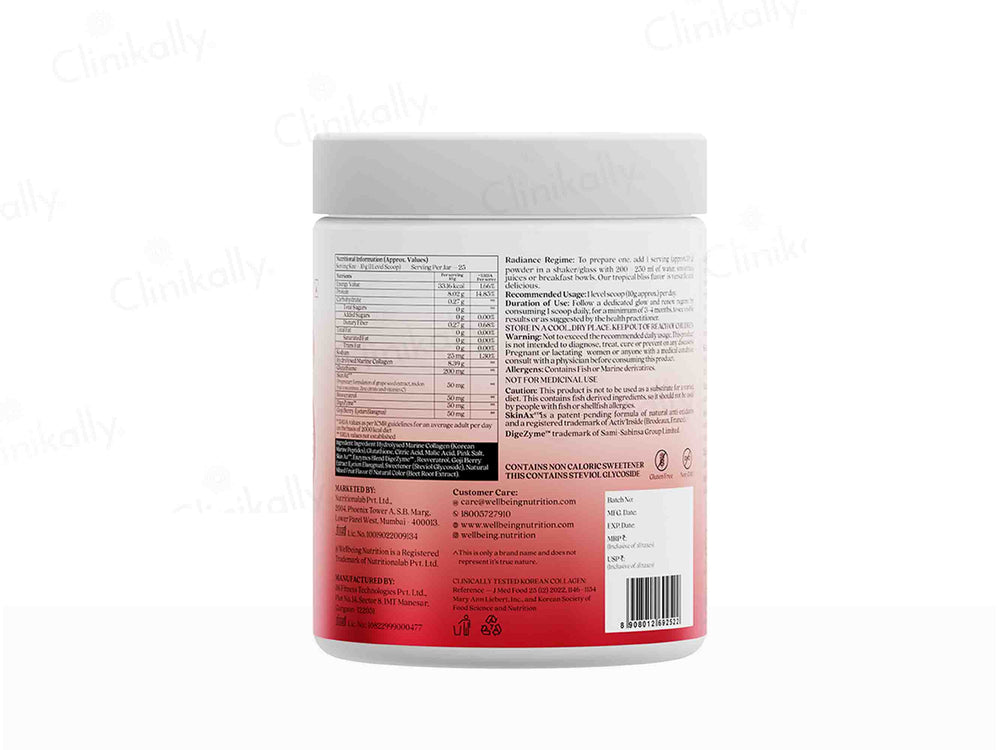 Wellbeing Nutrition Glow Korean Marine Collagen Powder - Tropical Bliss Flavour - Clinikally