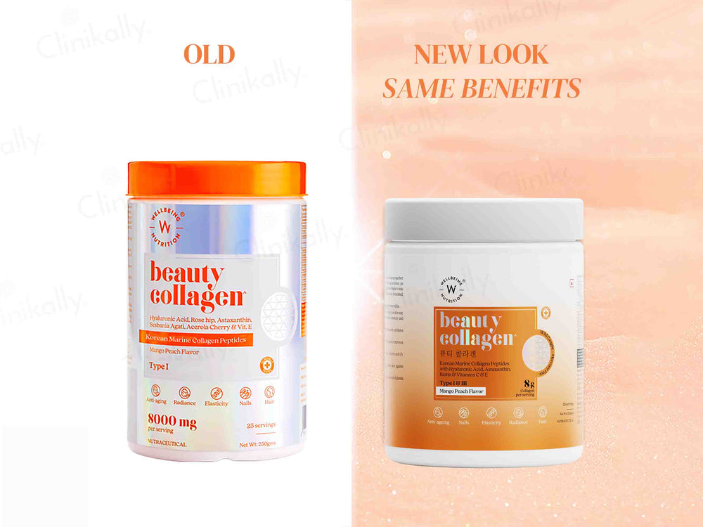 Wellbeing Nutrition Beauty Korean Marine Collagen Powder - Mango Peach Flavour-Clinikally