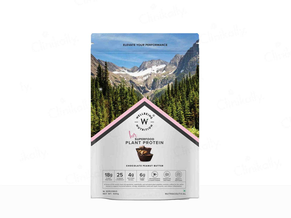 Wellbeing Nutrition Her Superfood Plant Protein Powder For Women - Chocolate Peanut Butter Flavour-Clinikallly