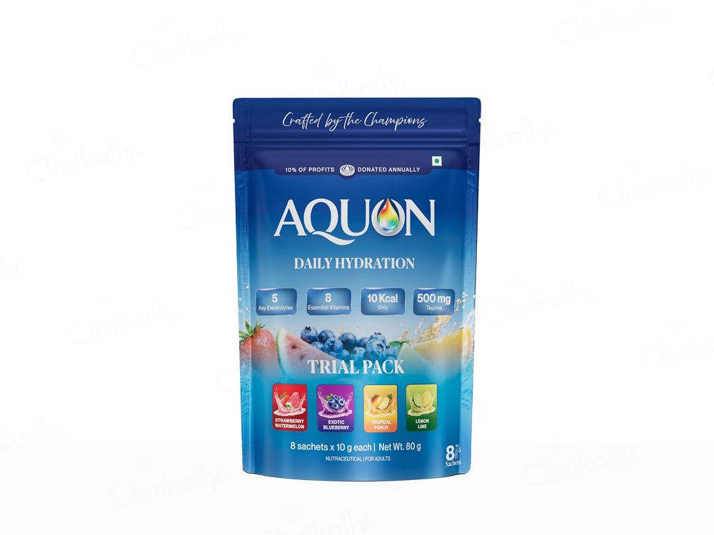 AQUON Daily Hydration Electrolyte Drink Mix Powder Trial Pack (4 Flavours)