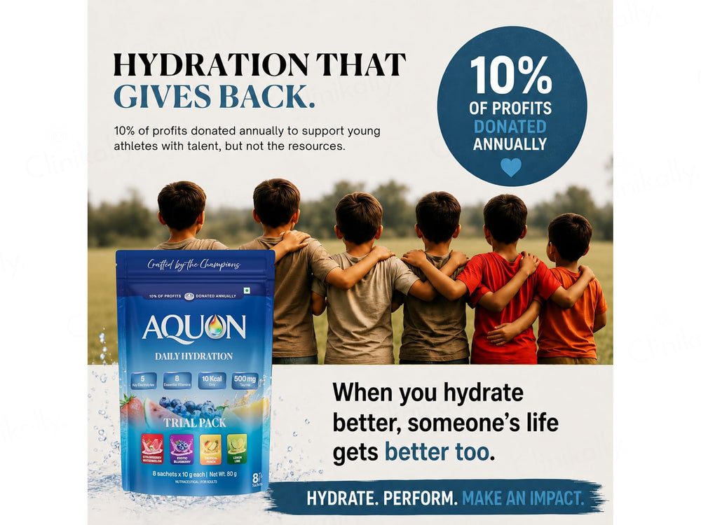 AQUON Daily Hydration Electrolyte Drink Mix Powder Trial Pack (4 Flavours)