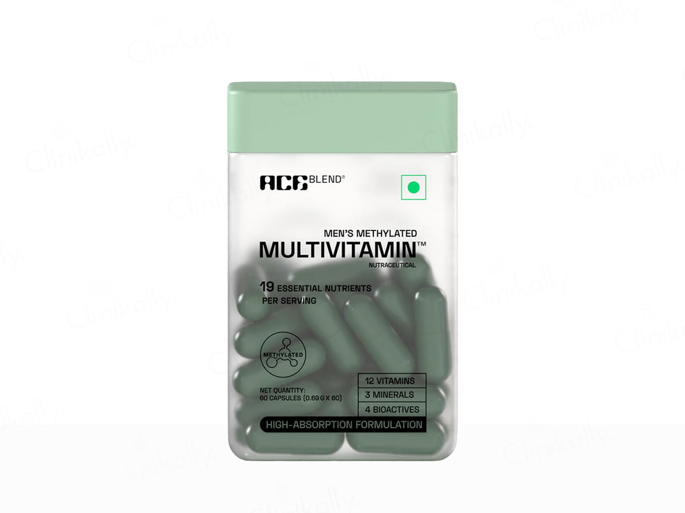 Ace Blend Men's Methylated Multivitamin Health Supplement Veg Capsule