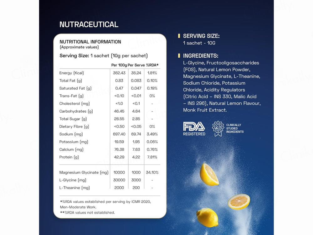 Ace Blend Swift Sleep Veg Nutraceutical Powder - Lemon Flavour