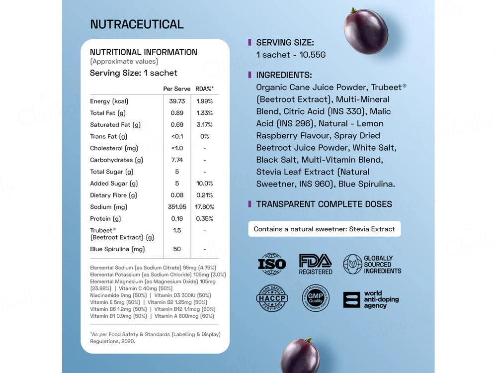 Ace Blend Trubeet Hydro Hype Deep Hydration Nutraceutical Powder