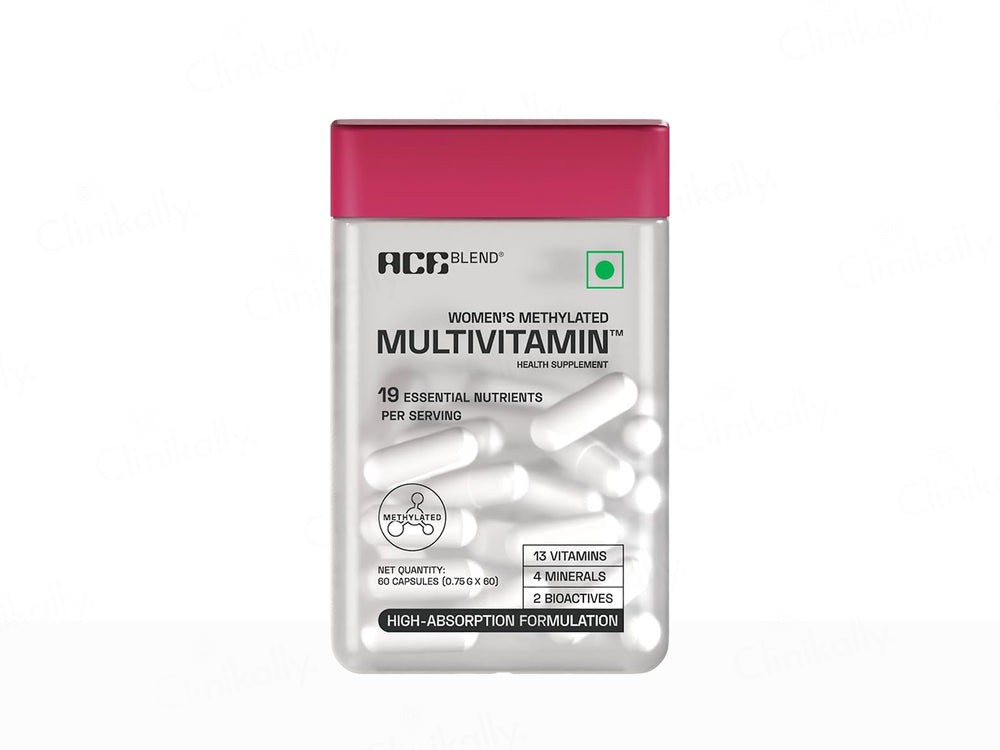 Ace Blend Women's Methylated Multivitamin Health Supplement Veg Capsule