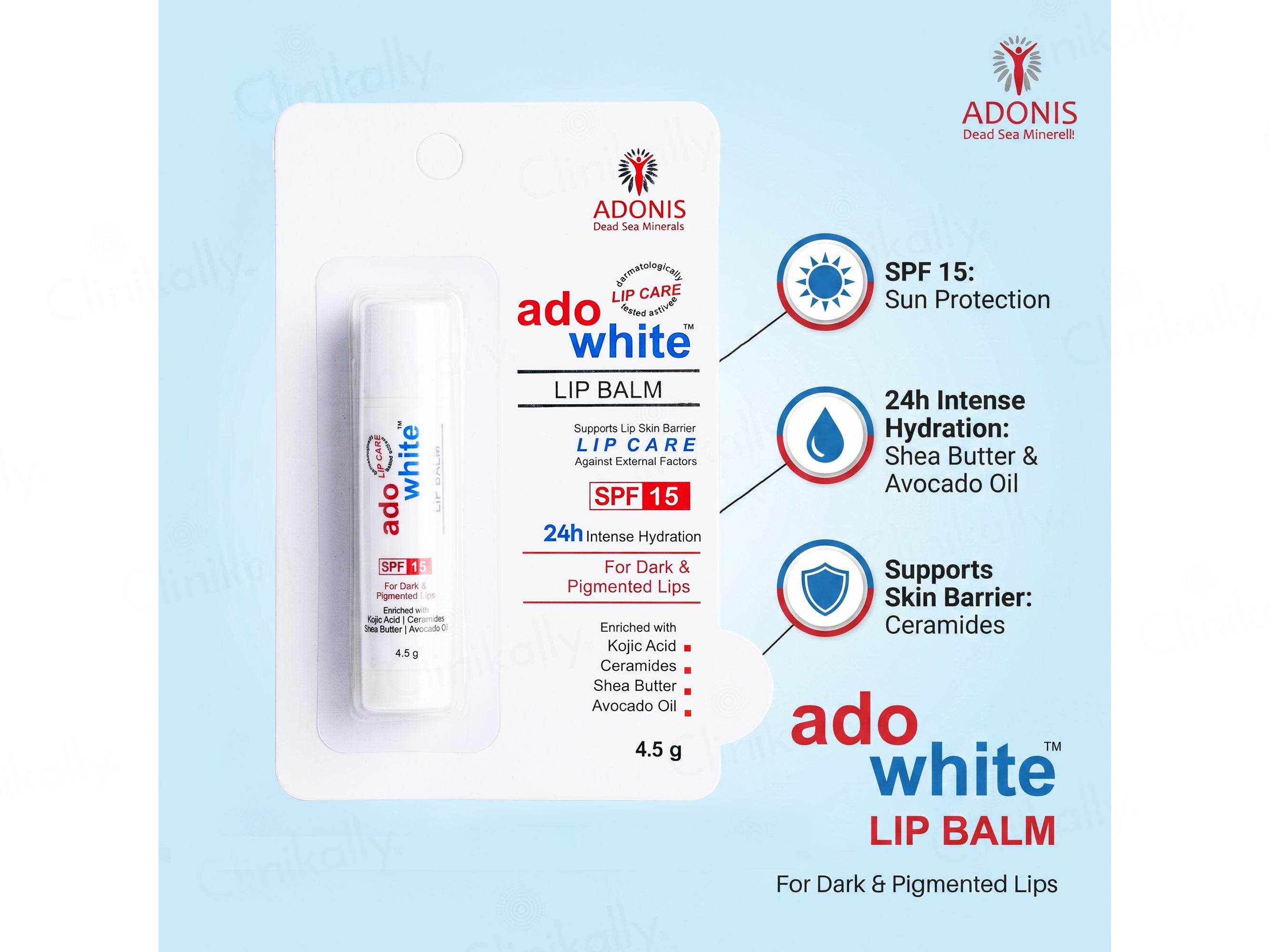 Adonis Ado White Lip Balm SPF 15 For Dark & Pigmented Lips