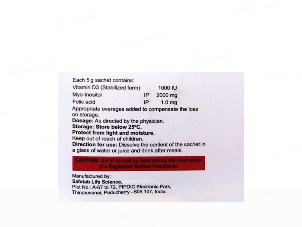 Advibe Myo-Inositol, Folic Acid & Vitamin D3 Nutraceutical Powder