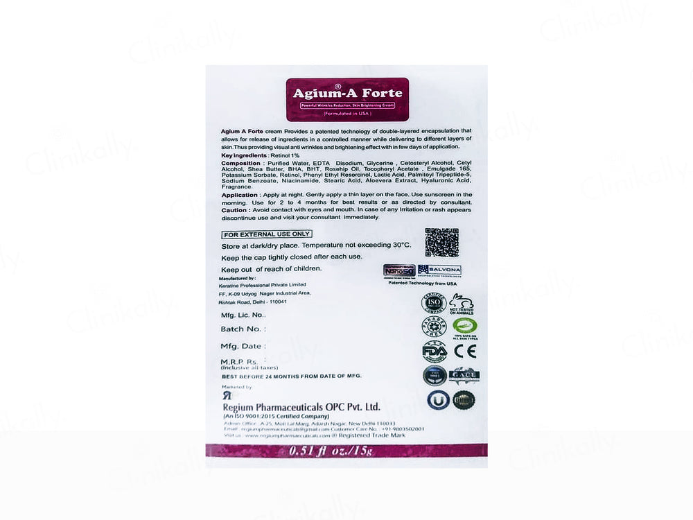 Agium-A Forte Skin Brightening Cream