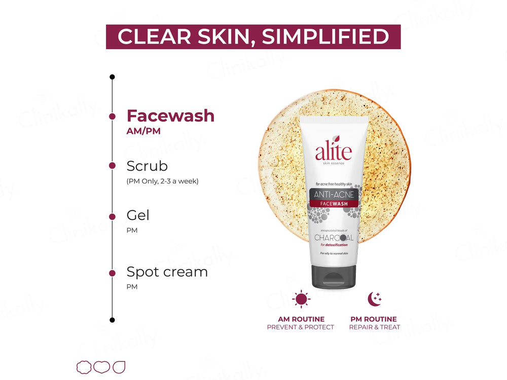 Alite Anti-Acne Charcoal Face Wash