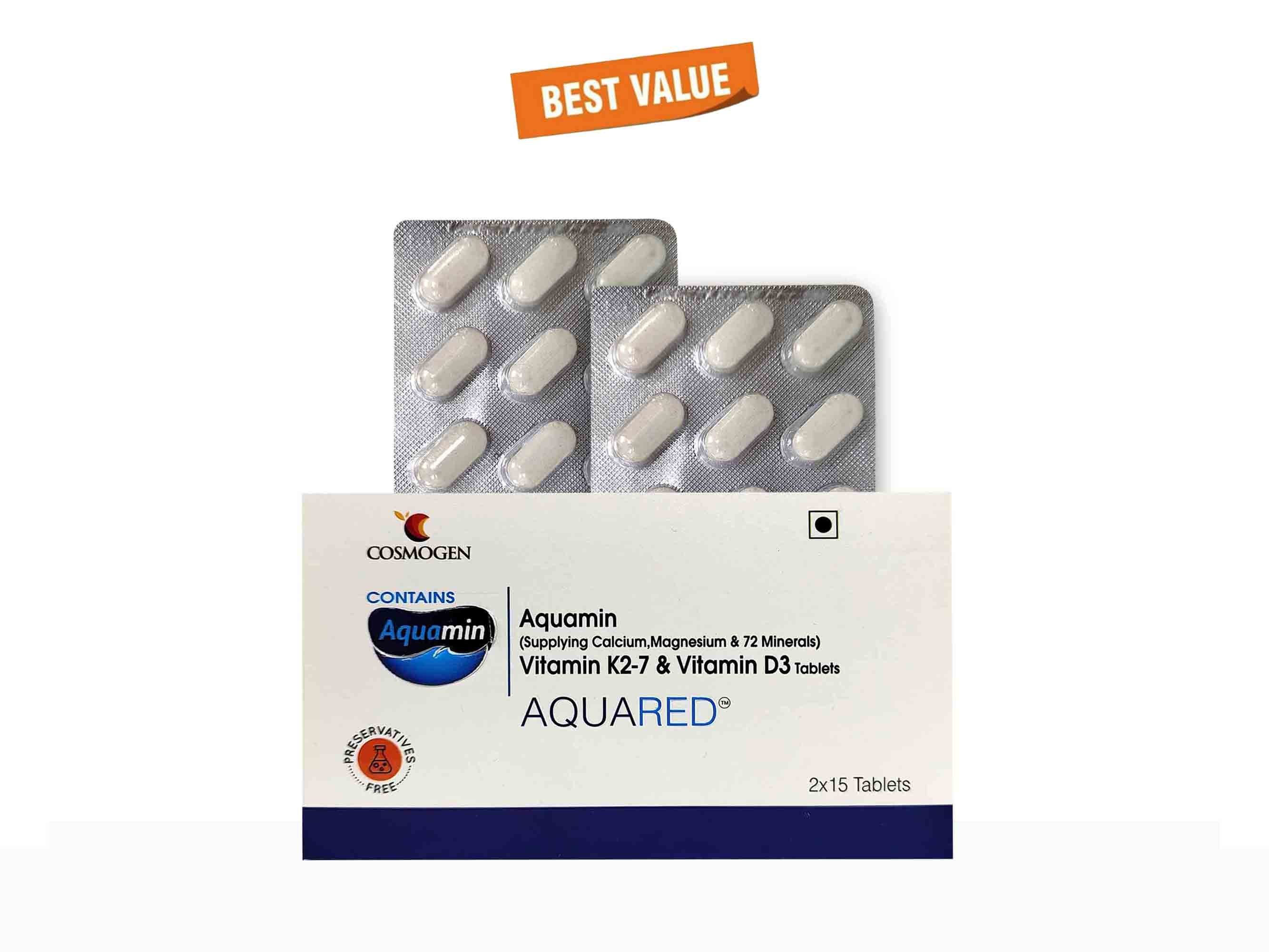 Aquared Aquamin, Vitamin K2-7 & Vitamin D3 Tablet