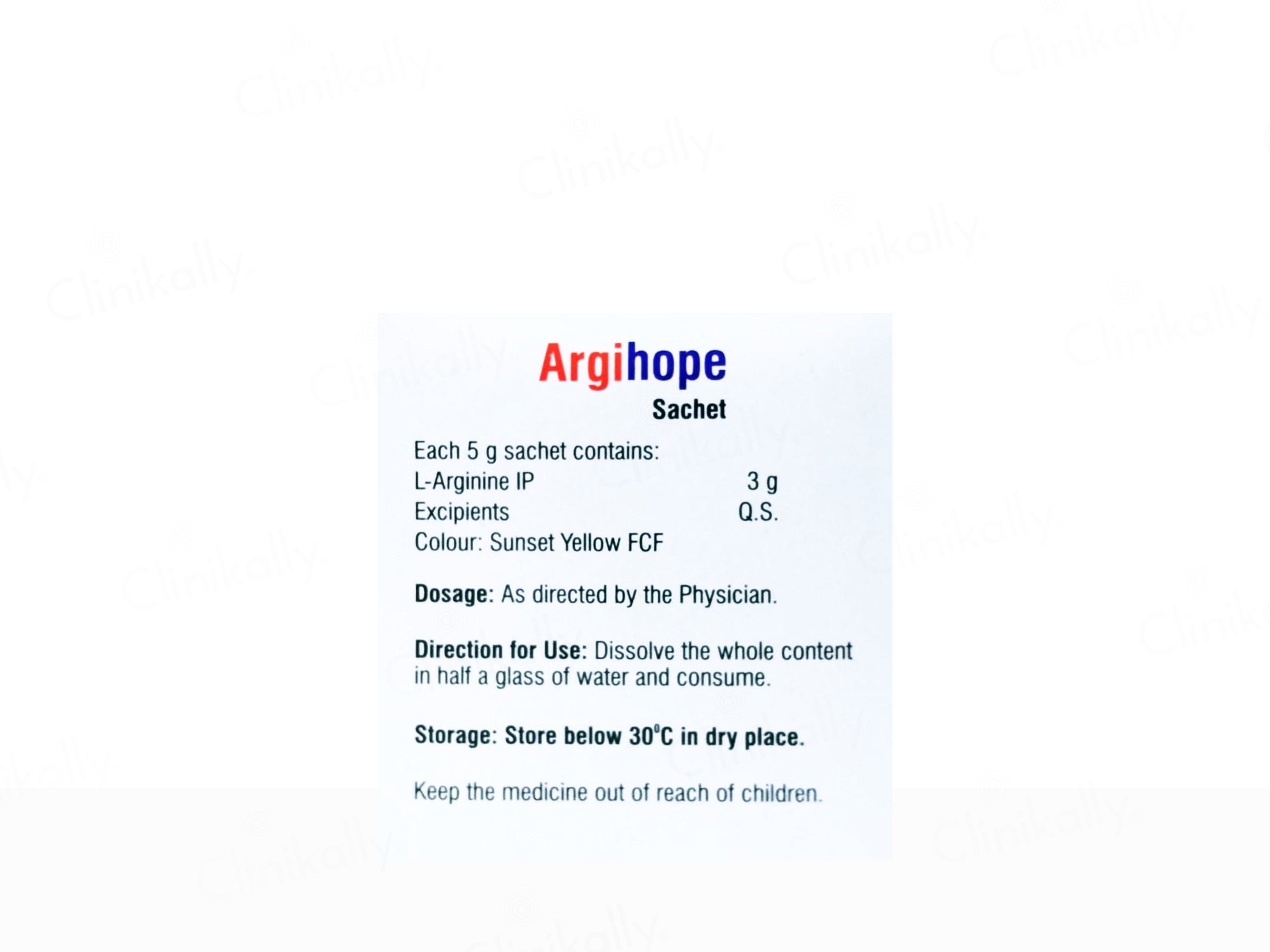 Argihope Sugar Free Sachet - Orange - Lemon Flavour