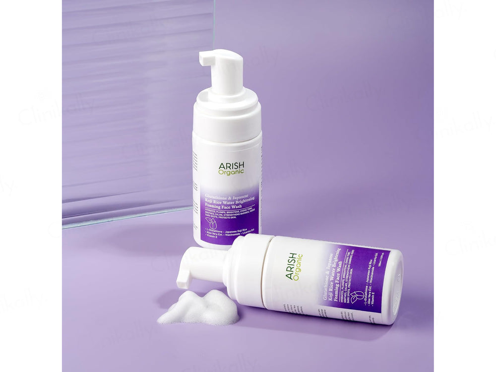 Arish Organic Glutathione & Japanese Koji Rice Water Brightening Foaming Face Wash