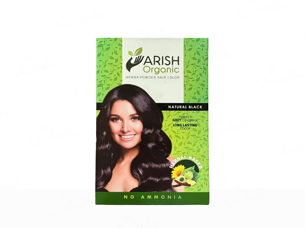Arish Organic Henna Powder No Ammonia Herbal Hair Color (Natural Black)