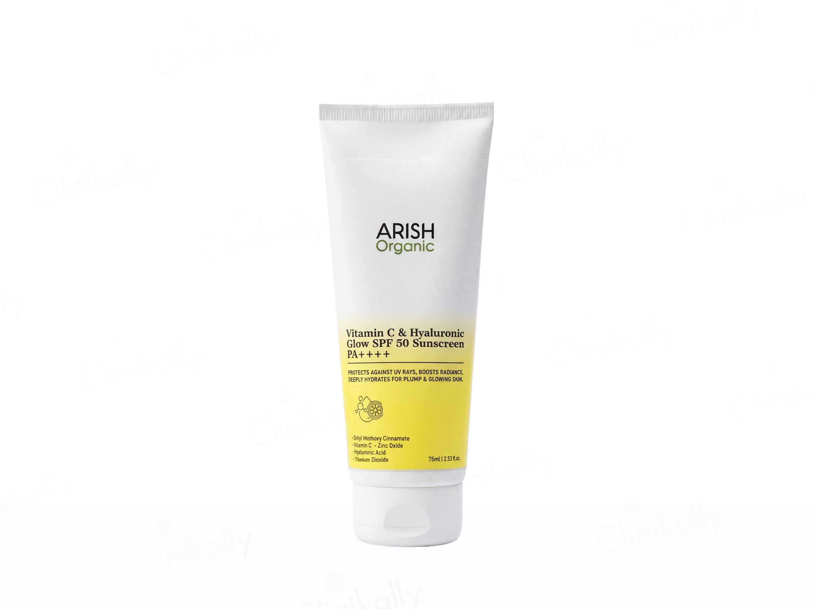 Arish Organic Vitamin C & Hyaluronic Acid Glow Sunscreen SPF 50 PA++++