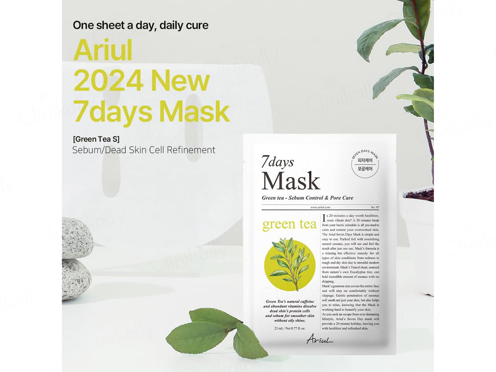 Ariul 7days Mask Green Tea Sebum Control & Pore Care S