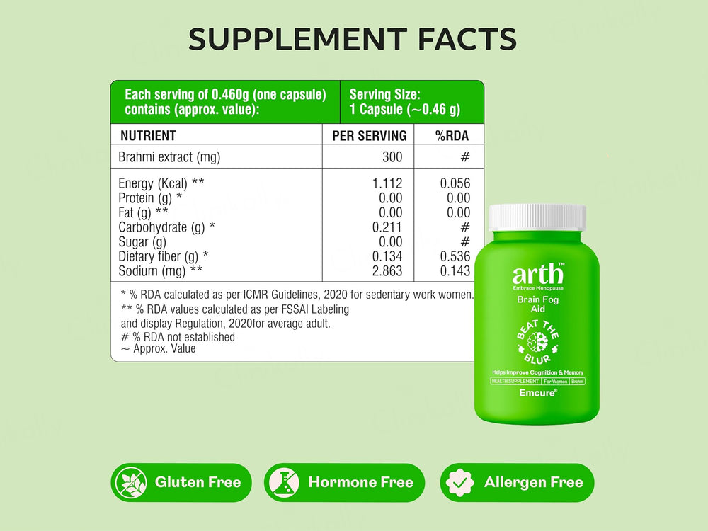 Arth Brain Fog Aid Health Supplement Capsule For Women