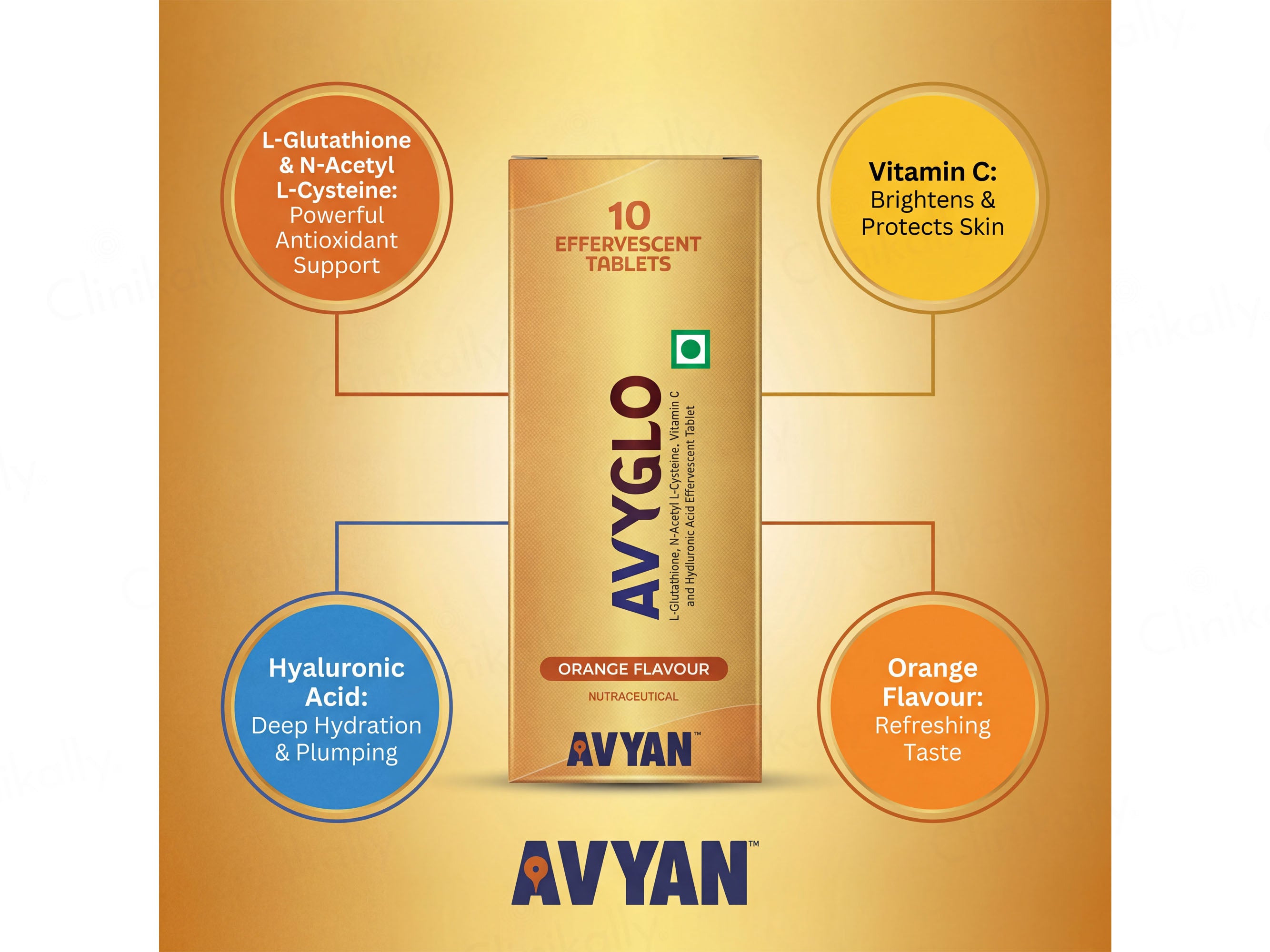 Avyglo Nutraceutical Effervescent Tablet - Orange Flavour