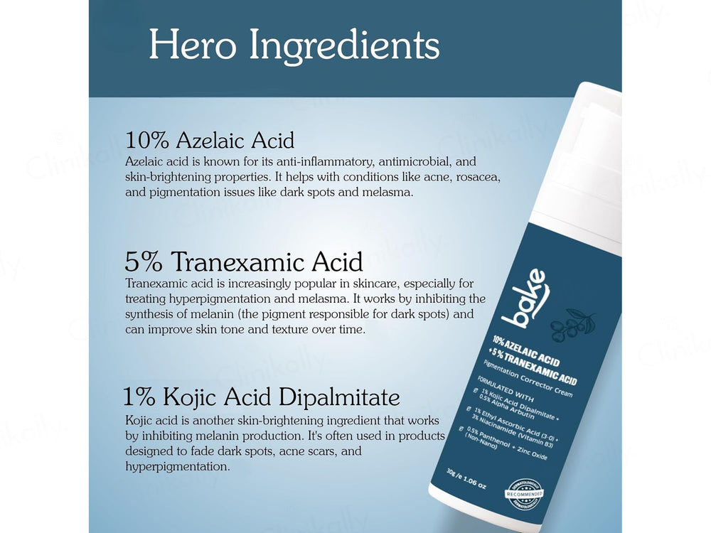 BAKE 10% Azelaic Acid + 5% Tranexamic Acid Pigmentation Corrector Cream