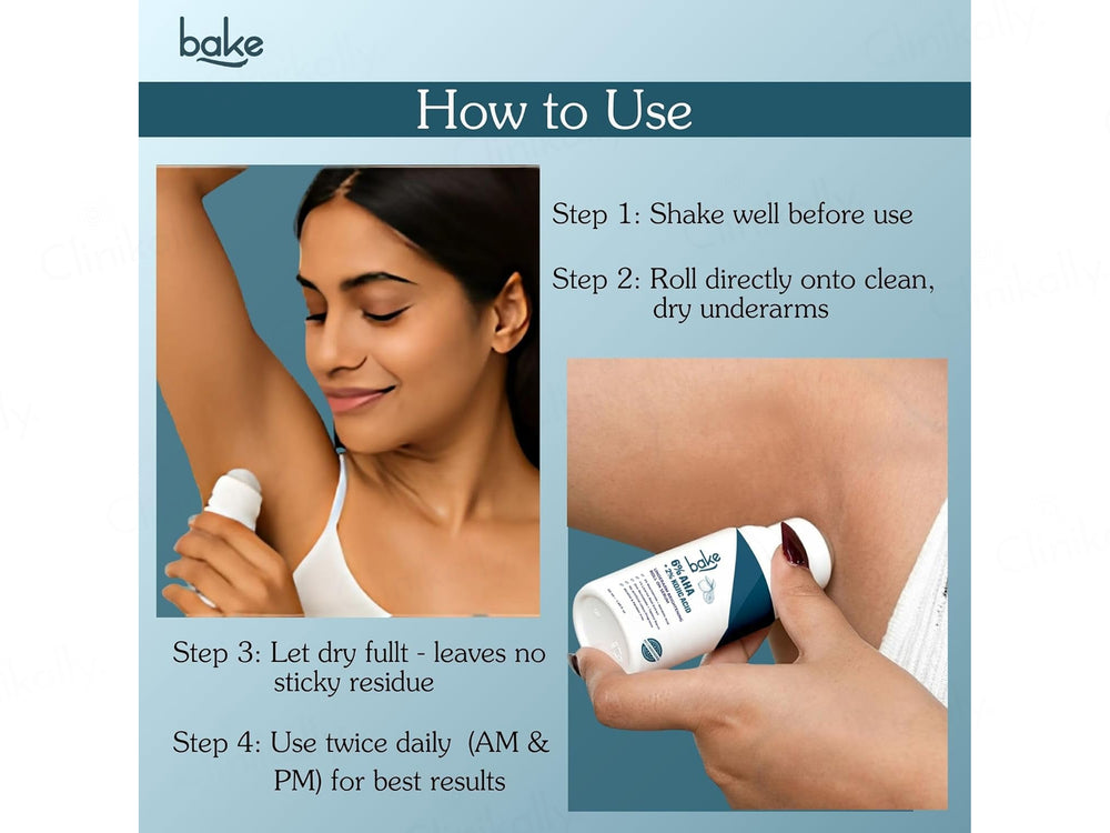 BAKE 6% AHA + 2% Kojic Acid Underarm Brightening Roll On Serum