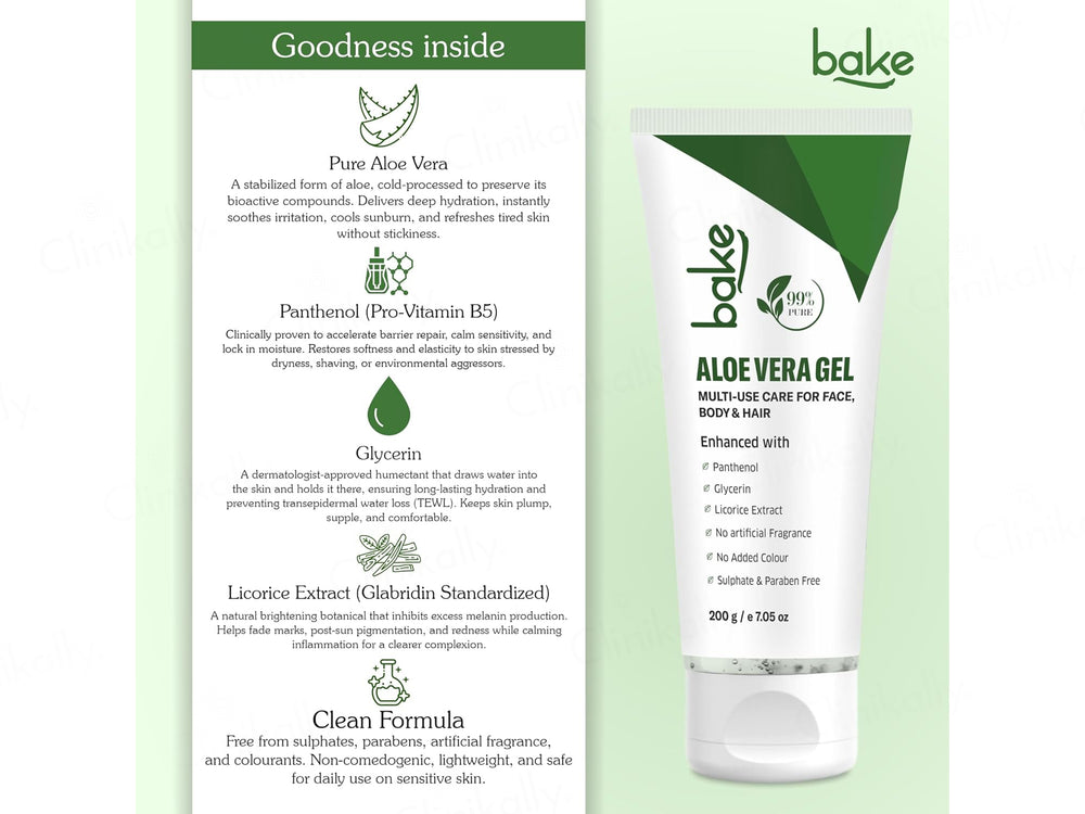 BAKE 99% Pure Multi-Use Aloe Vera Gel