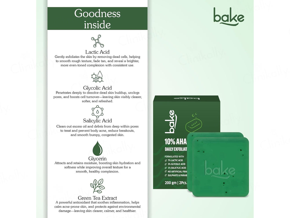 Bake 10% AHA + 1% BHA Daily Exfoliating Soap (Pack Of 2)