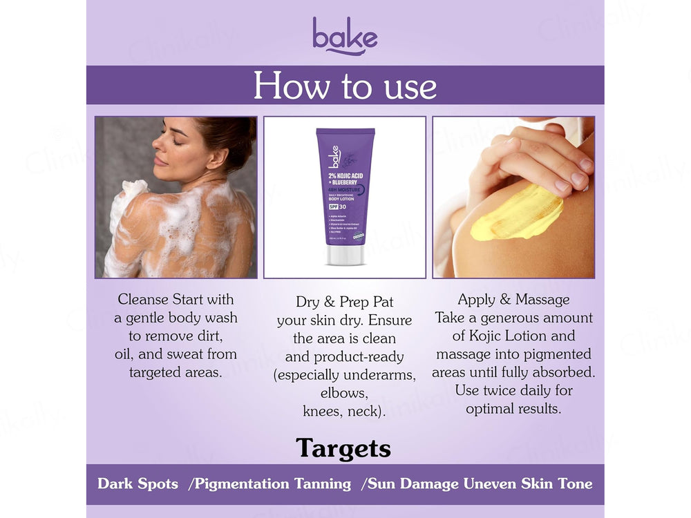 Bake 2% Kojic Acid + Blueberry Daily Brightening Body Lotion SPF 30