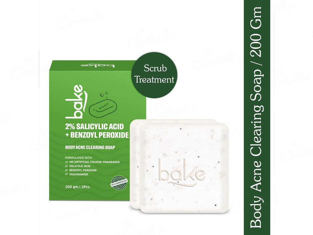 Bake 2% Salicylic Acid + Benzoyl Peroxide Body Acne Clearing Soap (Pack Of 2)