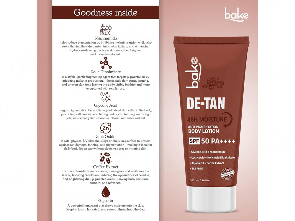 Bake De-Tan Anti Pigmentation Body Lotion SPF 50 PA++++