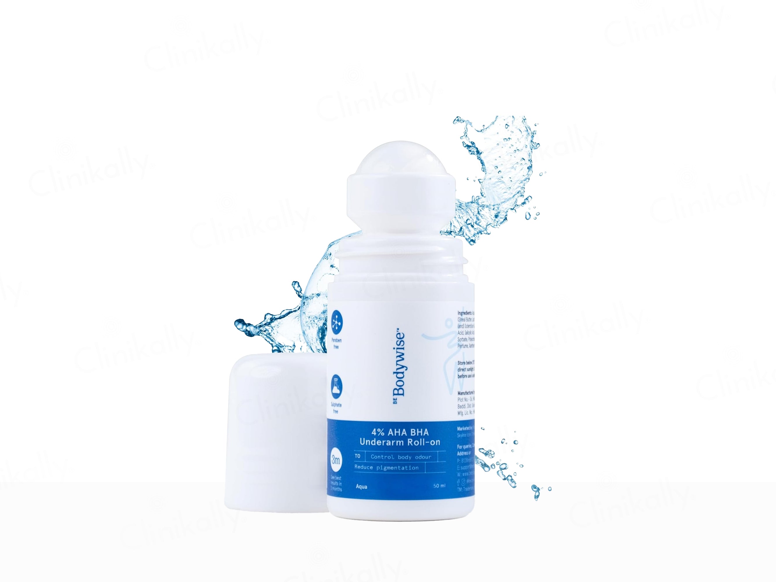 Be Bodywise 4% AHA BHA Underarm Roll-On (Aqua)