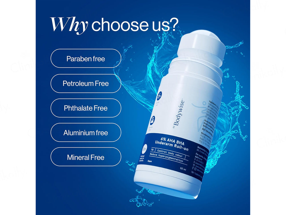 Be Bodywise 6% AHA BHA Underarm Roll-On (Aqua)