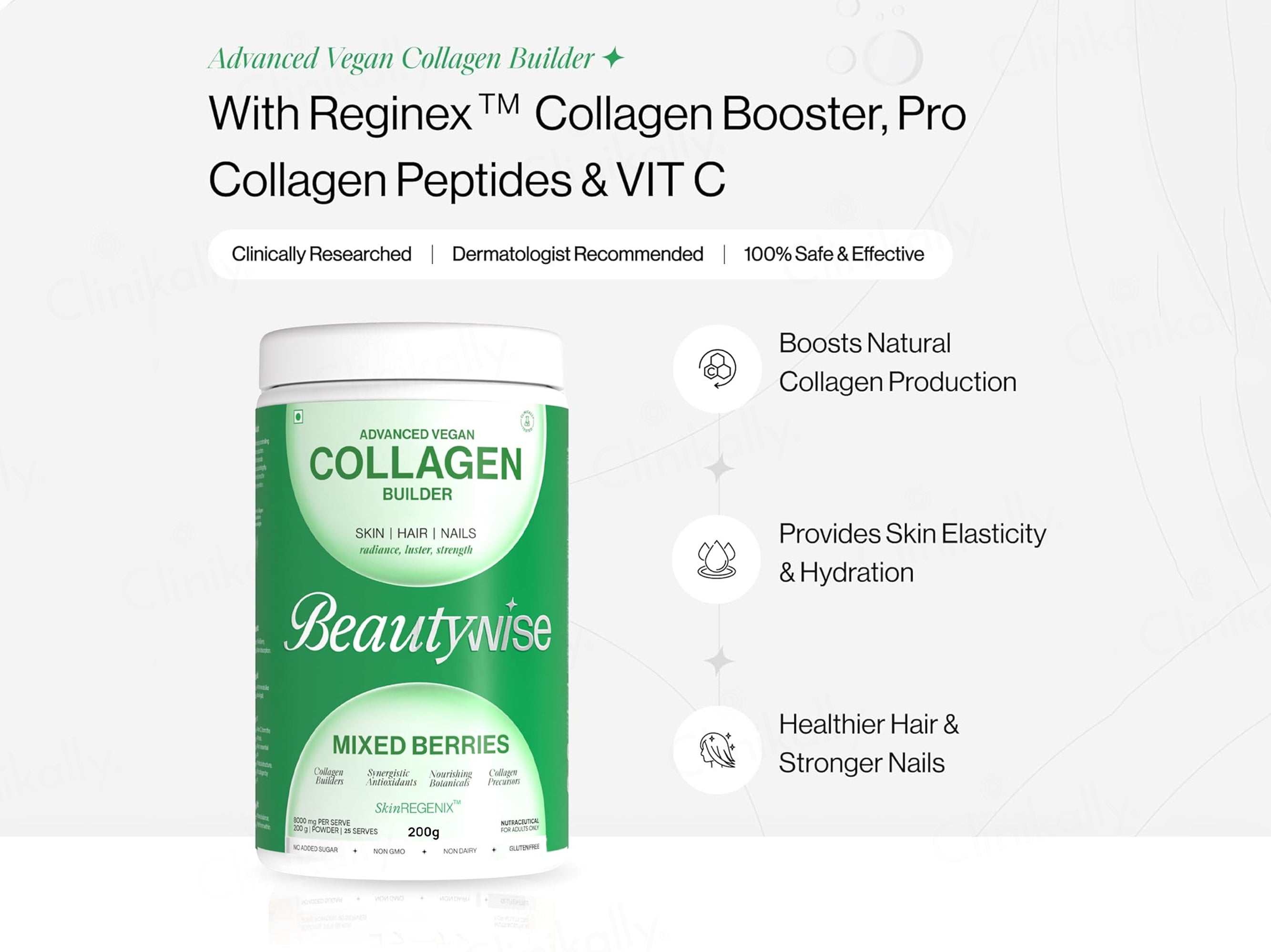 Beautywise Advanced Vegan Collagen Builder Powder - Mixed Berries Flavour