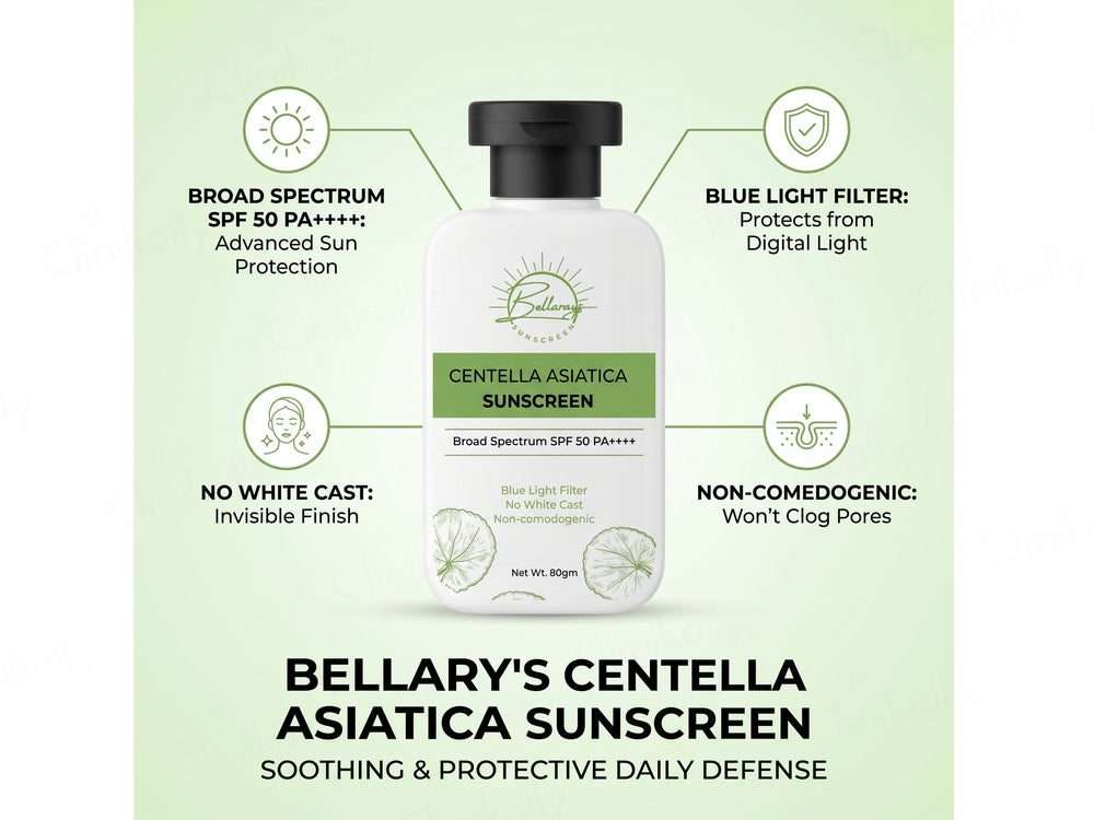Bellacos Healthcare Bellarays Centella Asiatica Sunscreen SPF 50 PA++++