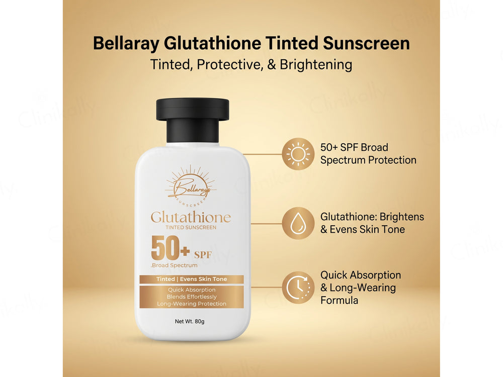 Bellacos Healthcare Bellarays Glutathione Tinted Sunscreen SPF 50+