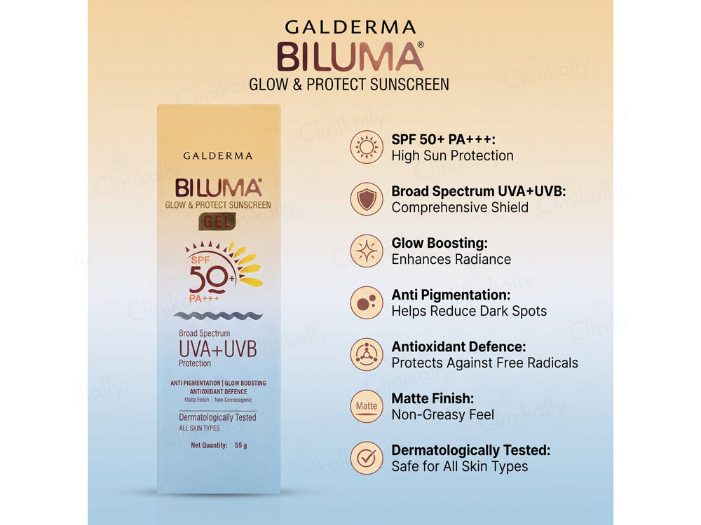 Biluma Glow & Protect Sunscreen Gel SPF 50+ PA+++