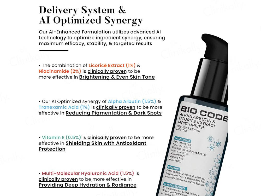 Bio Code Alpha Arbutin & Licorice Extract Brightening Moisturizer