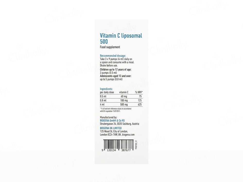 Biogena Vitamin C Liposomal 500 Food Supplement Oral Liquid