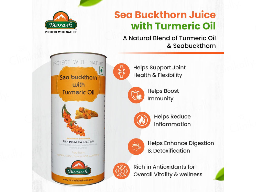 Biosash Sea Buckthorn Juice With Turmeric Oil