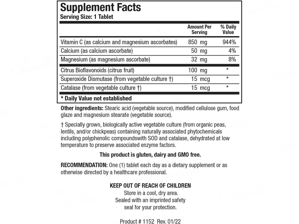 Biotics Research Bio-C Plus 1000 Dietary Supplement Tablet