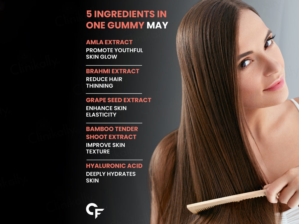 Carbamide Forte Natural Biotin Gummies For Hair Growth - Strawberry Flavour