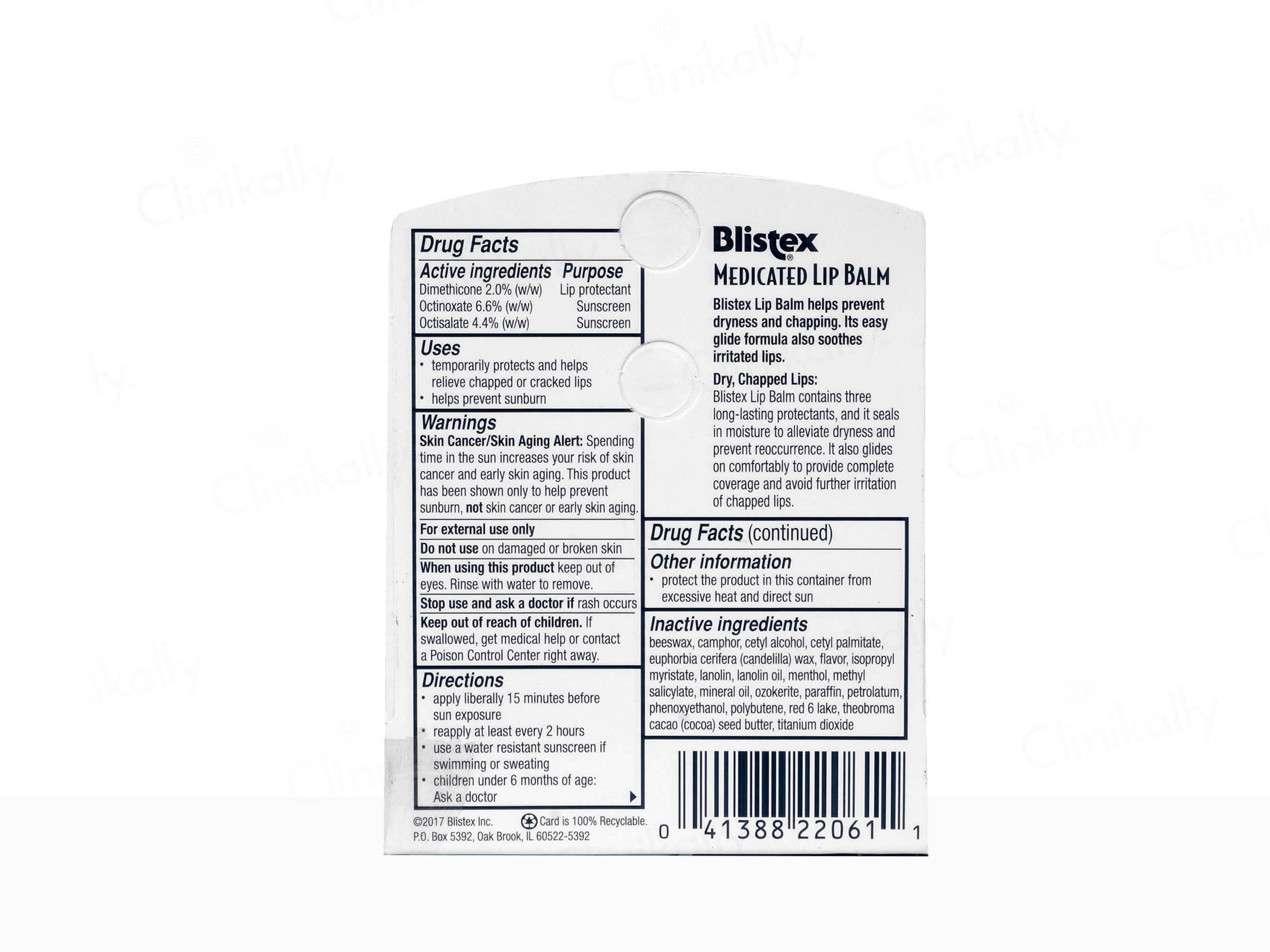 Blistex Medicated Lip Balm SPF 15 - Clinikally