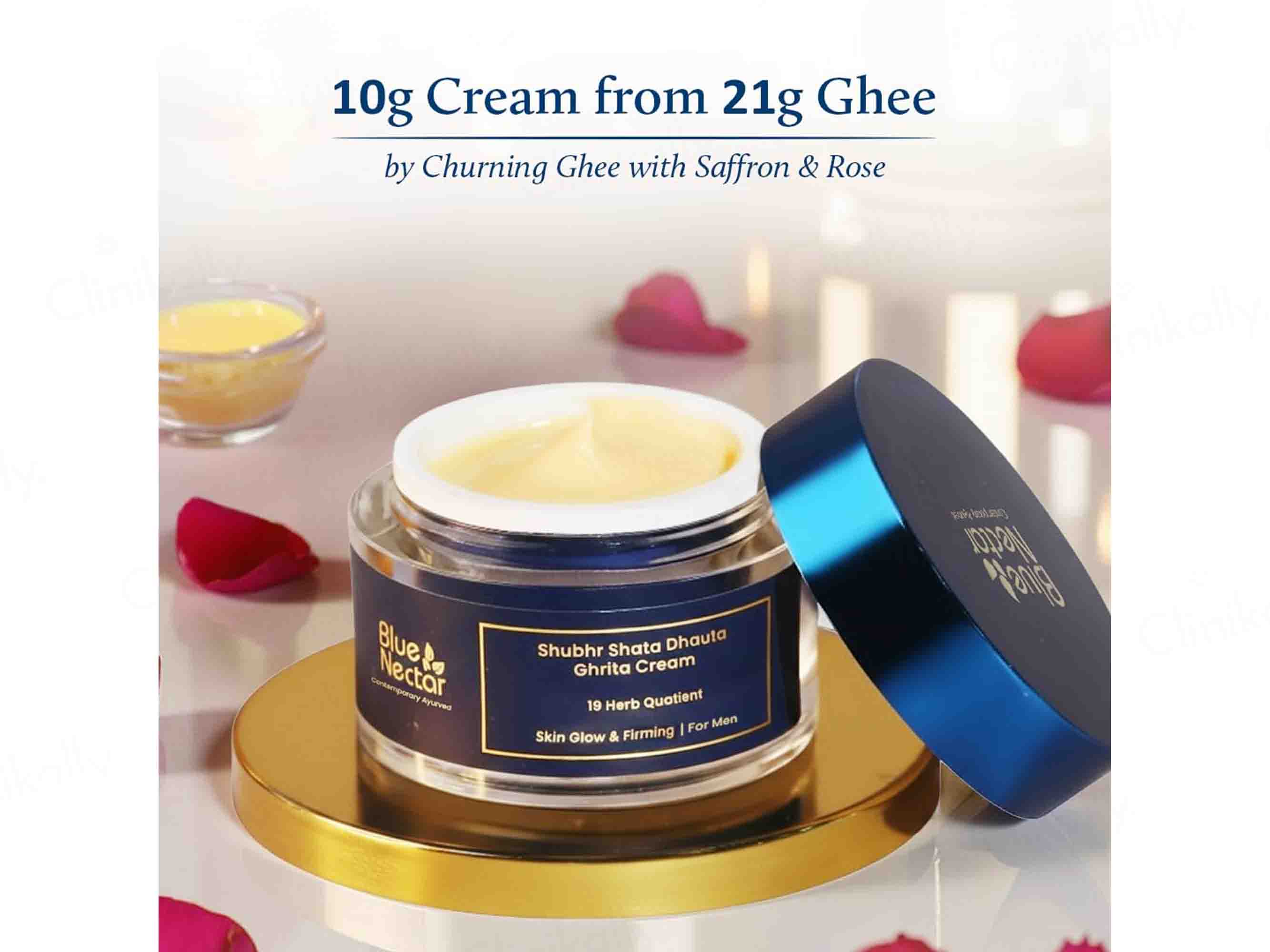 Blue Nectar Shubhr Shata Dhauta Ghrita Cream For Men