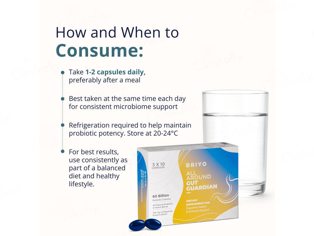 Briyo All Around Gut Guardian 60 Billion CFU Dietary Supplement Capsule