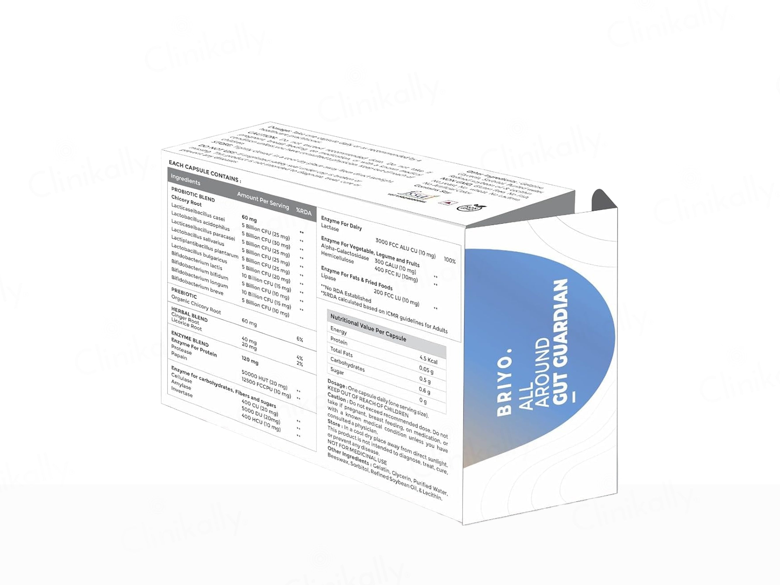 Briyo All Around Gut Guardian 60 Billion CFU Dietary Supplement Capsule