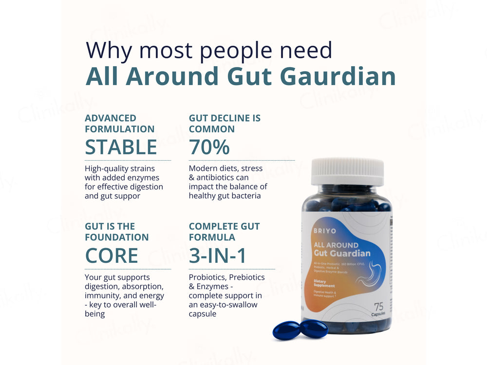 Briyo All Around Gut Guardian 60 Billion CFU Dietary Supplement Capsule